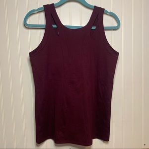 ☀️3/$25 Alo Yoga Wine / Maroon Workout Tank Top with Cutouts